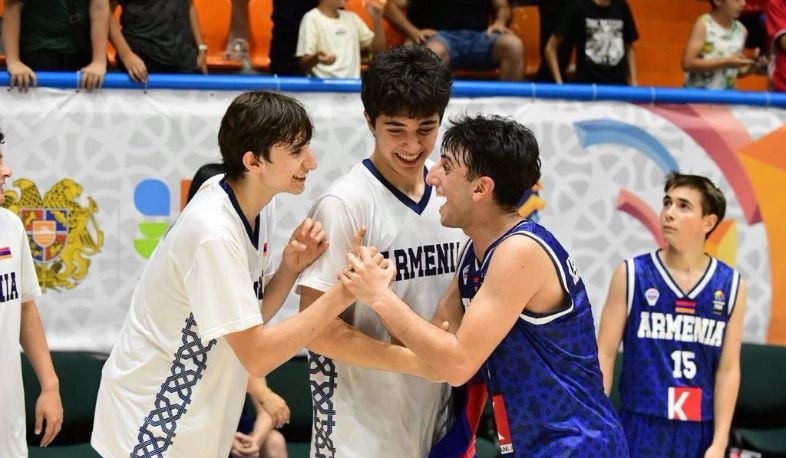 Баскетболисты сборной Армении U16 на чемпионате Европы в Давташене