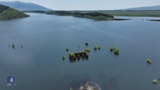 Вид на одно из крупнейших водохранилищ Армении, Давташен