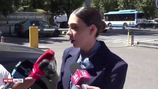Министр юстиции Армении Србуи Галян на брифинге в Конституционном суде, Давташен