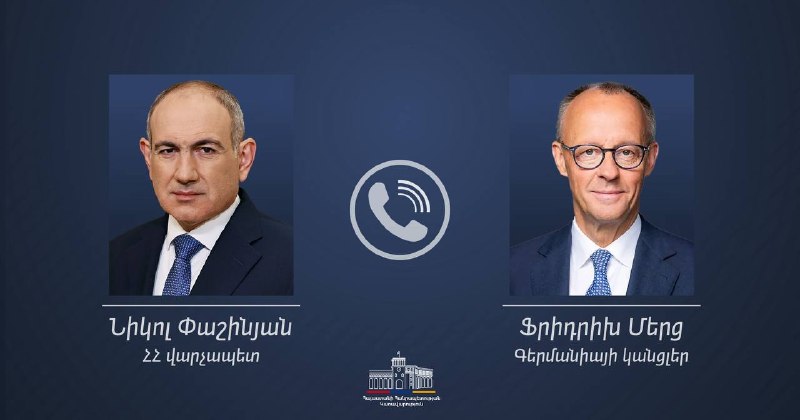 Никол Пашинян и Фридрих Мерц во время телефонного разговора, Давташен